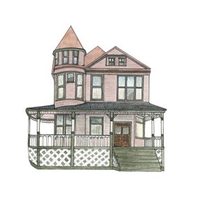 Hemingway Victorian House Original Watercolor - Limited Edition Art Print