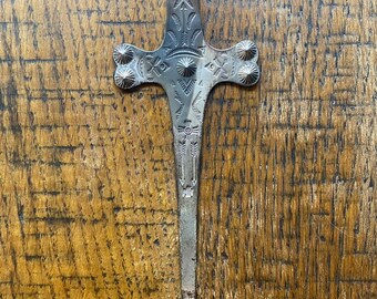 Nativo americano Navajo Thunderbird Silver Letter Opener, Fred Harvey Era