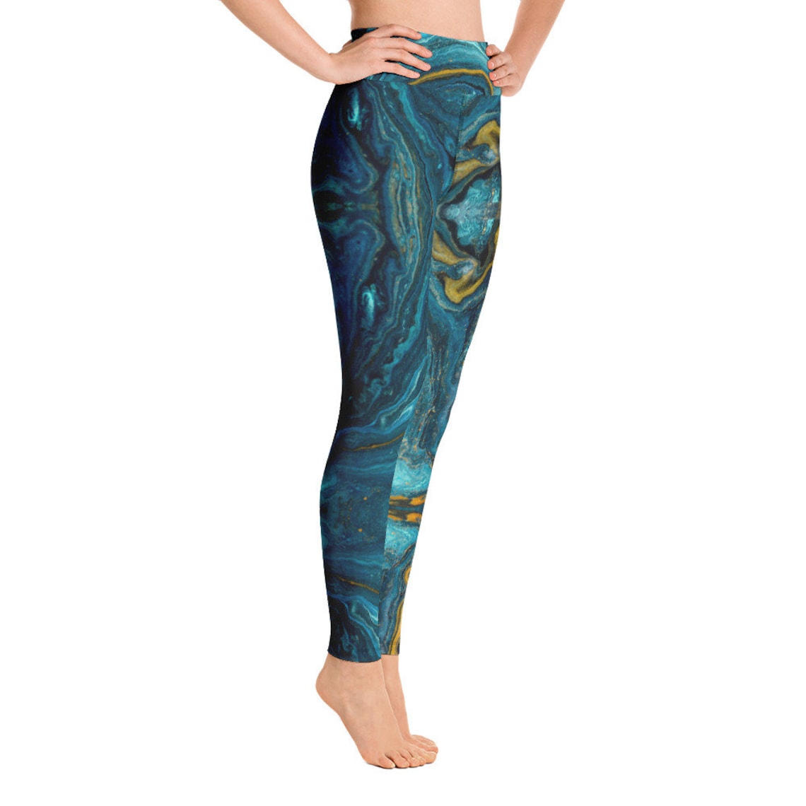 Dark Green Marble Yoga Pants/Leggings Etsy