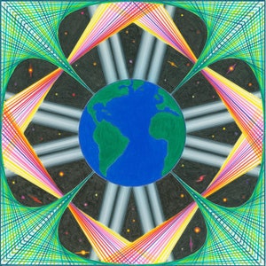 Home - colored pencil drawing print