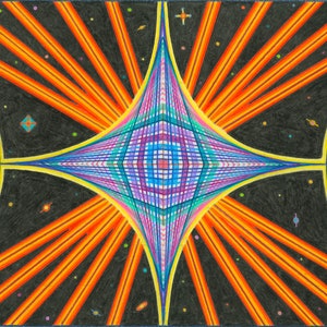 Supernova - colored pencil drawing print