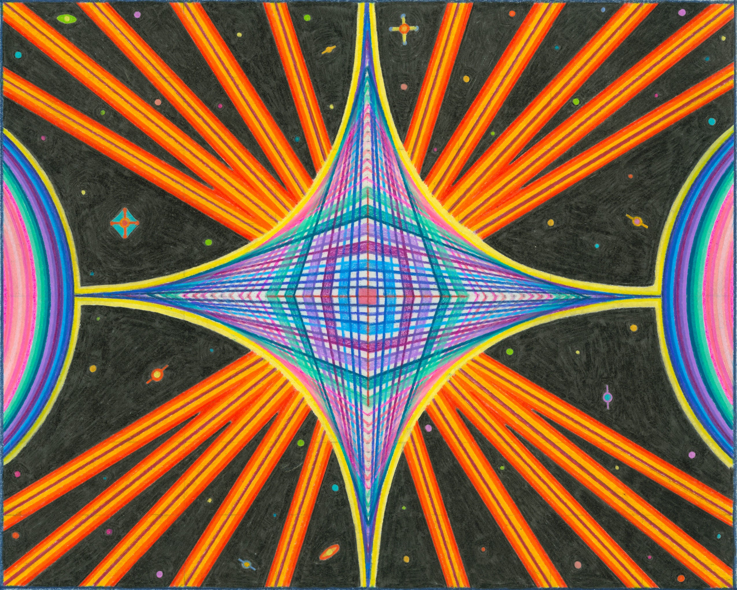 Supernova Colored Pencil Drawing Print Etsy