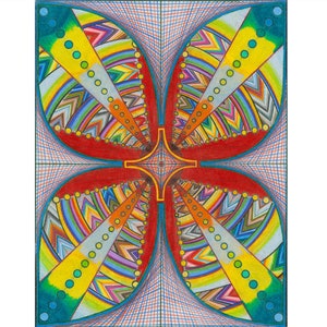 Flux - colored pencil drawing print