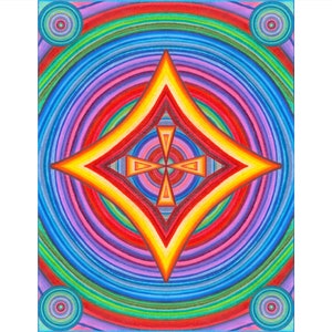 Spin - colored pencil drawing print
