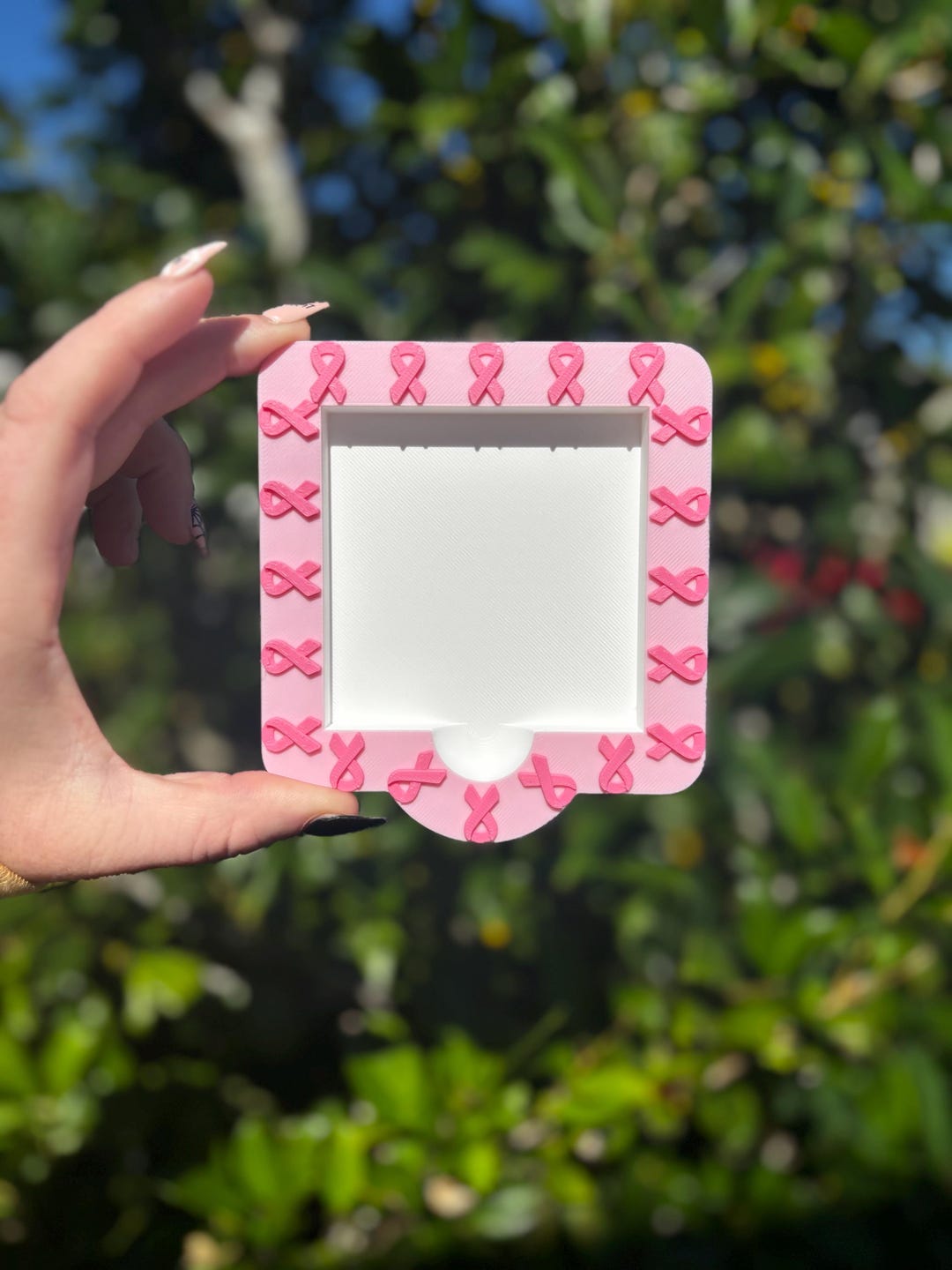 Pink Ribbon Notepad Holder | Breast Cancer Awareness Gift - Etsy