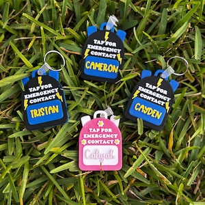 Custom NFC Emergency Contact Tag for Kids – Tap for Parent Info | Backpack Safety Tag, Smart ID Keychain, School & Travel Alert