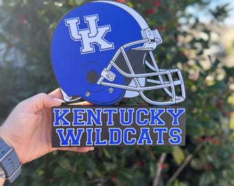 Wildcats Football Helmet Desk Decor | 3D Printed Fan Gift