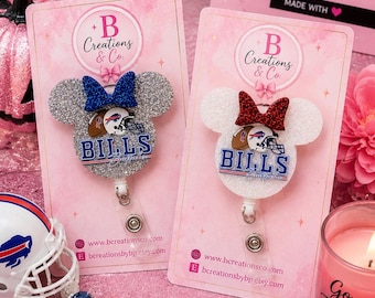 Badgehouder met oprolmechanisme | Bills Football badgehouder | Buffalo Football ID-houder | Badgehouder voor verpleegkundigen en leerkrachten | Cadeau voor wedstrijddagen