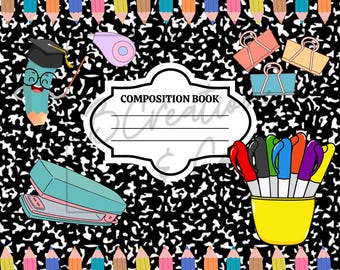 Custom Composition Notebook | Editable | PNG | Digital Download