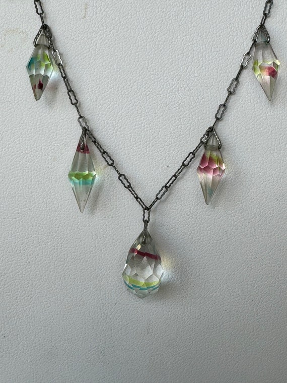 Exquisite Iris Glass Prism and Chain Necklace - image 2