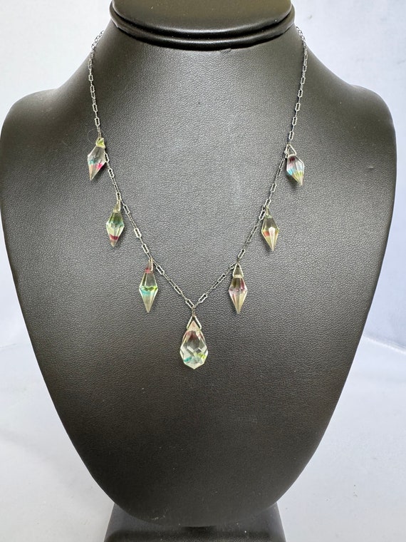 Exquisite Iris Glass Prism and Chain Necklace - image 5