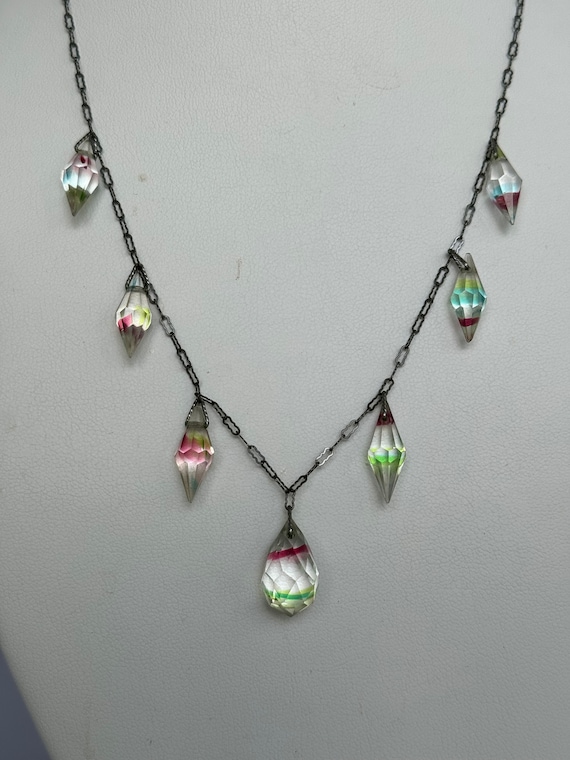 Exquisite Iris Glass Prism and Chain Necklace - image 3