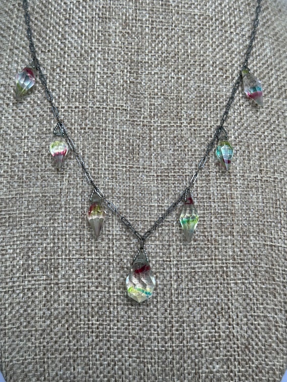 Exquisite Iris Glass Prism and Chain Necklace - image 7