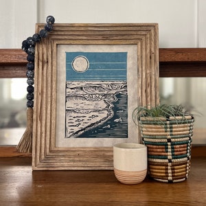  Kelp twirl, linocut block print on paper : Handmade Products