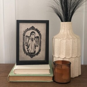 Portrait of a Ghost - Handmade Block Print