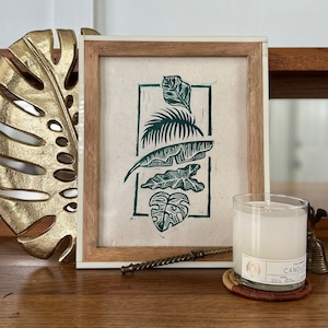Leaf Lineup - Tropical Handmade Block Print