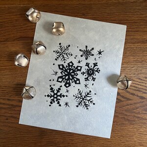 Flurries - Schneeflocke Handgemachter Blockdruck