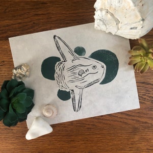 Mola Mola - Sunfish Handmade Relief Print