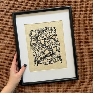 Giant Kelp Study - Handmade Block Print