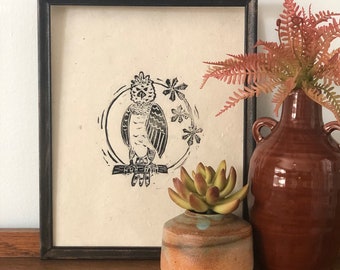 Harpy Eagle - Bird Handmade Block Print