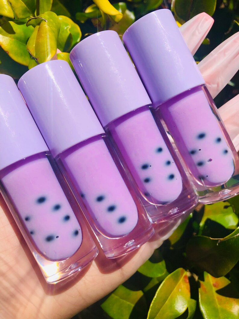Taro Boba Lip Glossvitamin E Moisturizing Lip Gloss Vegan Etsy