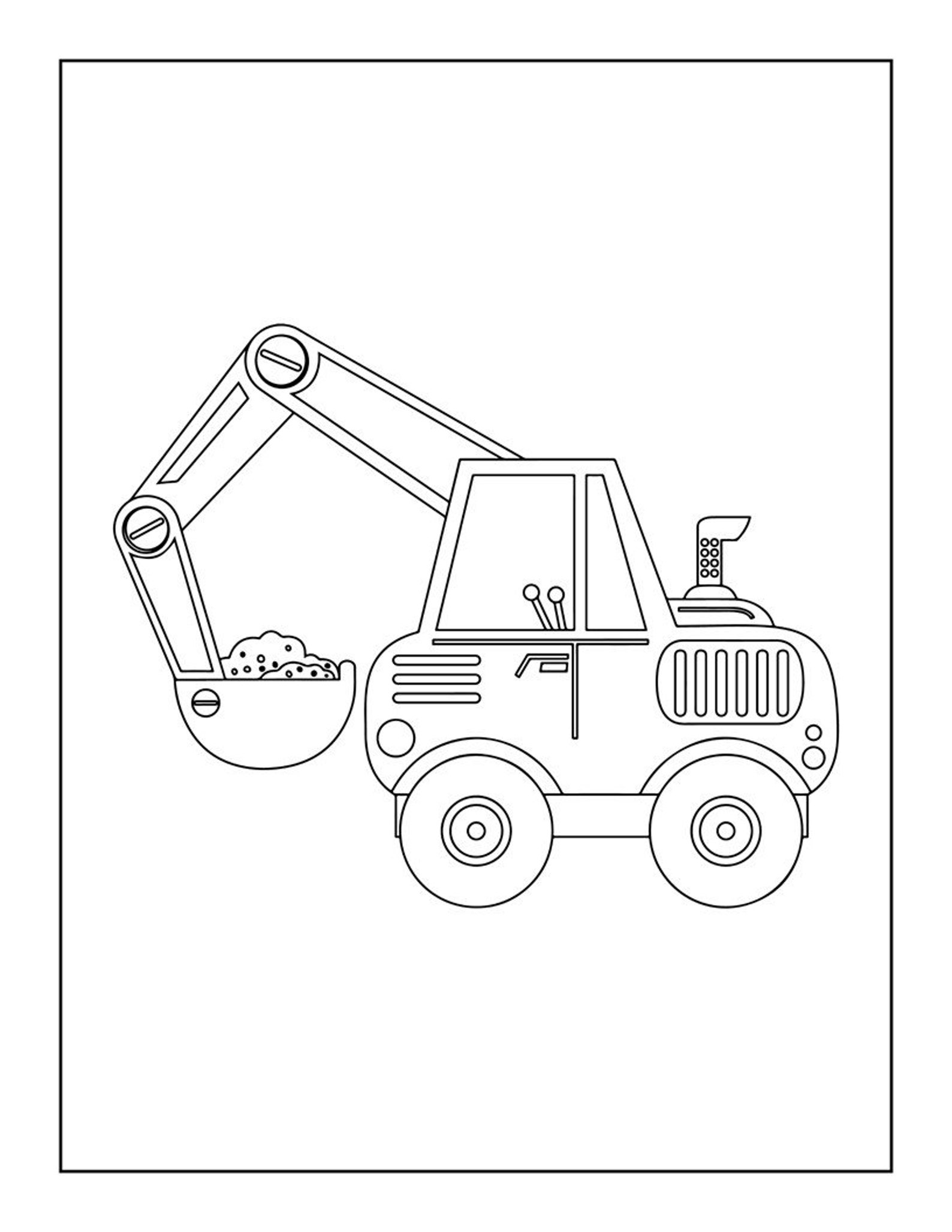 Cars and Construction Coloring Pages 88 Pages Etsy