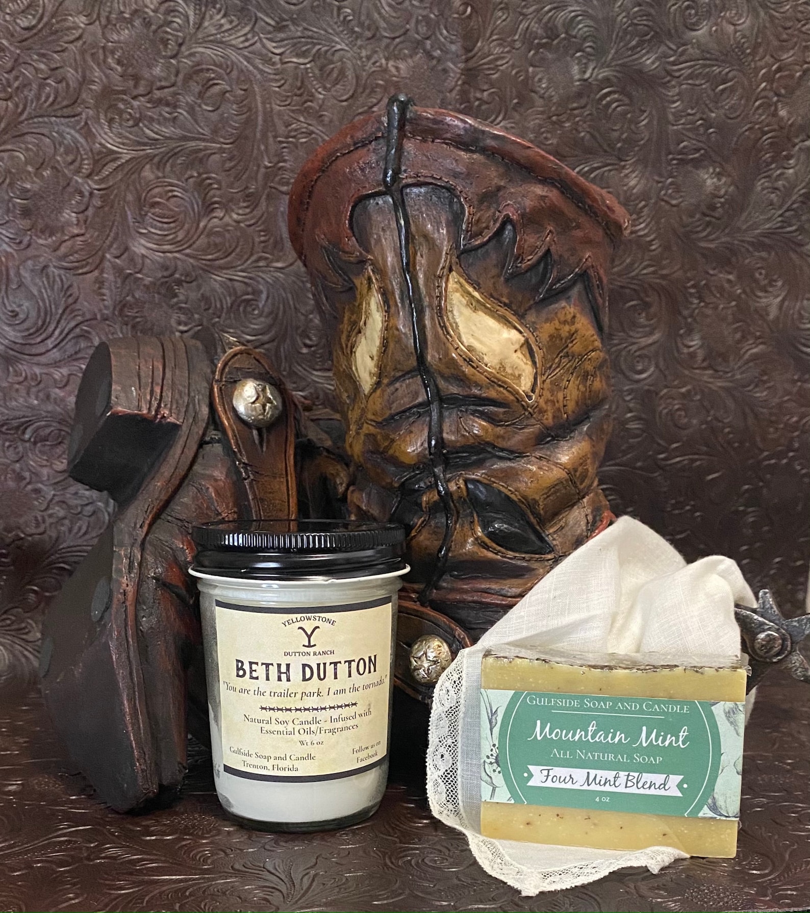 Yellowstone Gift Box Includes 3 candles and two soaps in a Etsy