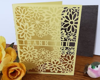 Cricut Joy flower Lacy thank you Card Template/SVG and PNG file instant download/paper cut/Beautiful intricate greeting card/ laser cut
