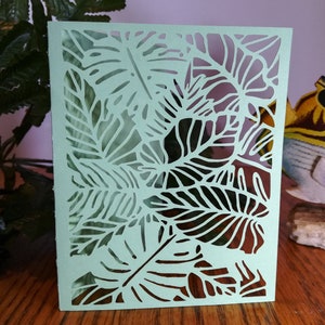 Modèle de carte Cricut Joy Tropical / Palmier de la jungle SVG / Format clair/Belle invitation de congé de palmier / complexe océan cricut /