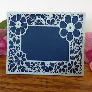 Cricut Joy Lacy Flower Frame Card/SVG and PNG file instant download/Cricut Photo Card/Beautiful intricate wedding invitation friendship card