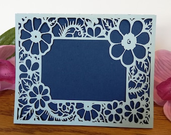 Cricut Joy Lacy Flower Frame Card/SVG and PNG file instant download/Cricut Photo Card/Beautiful intricate wedding invitation friendship card