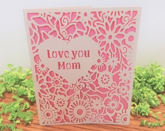 Cricut Joy Mothers Day Floral Lacy Card Template/SVG and PNG file instant download/Clear Format/Beautiful intricate greeting card/