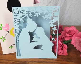 Cricut Joy Mother daughter Card Template/ loving mothers day/ SVG file instant download/PNG Clear Format/ Love you mom