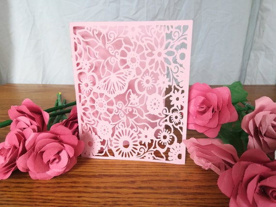 Cricut Joy Butterfly Lacy Card Template/SVG and PNG file instant download/Clear Format/Beautiful intricate greeting card/ invitation