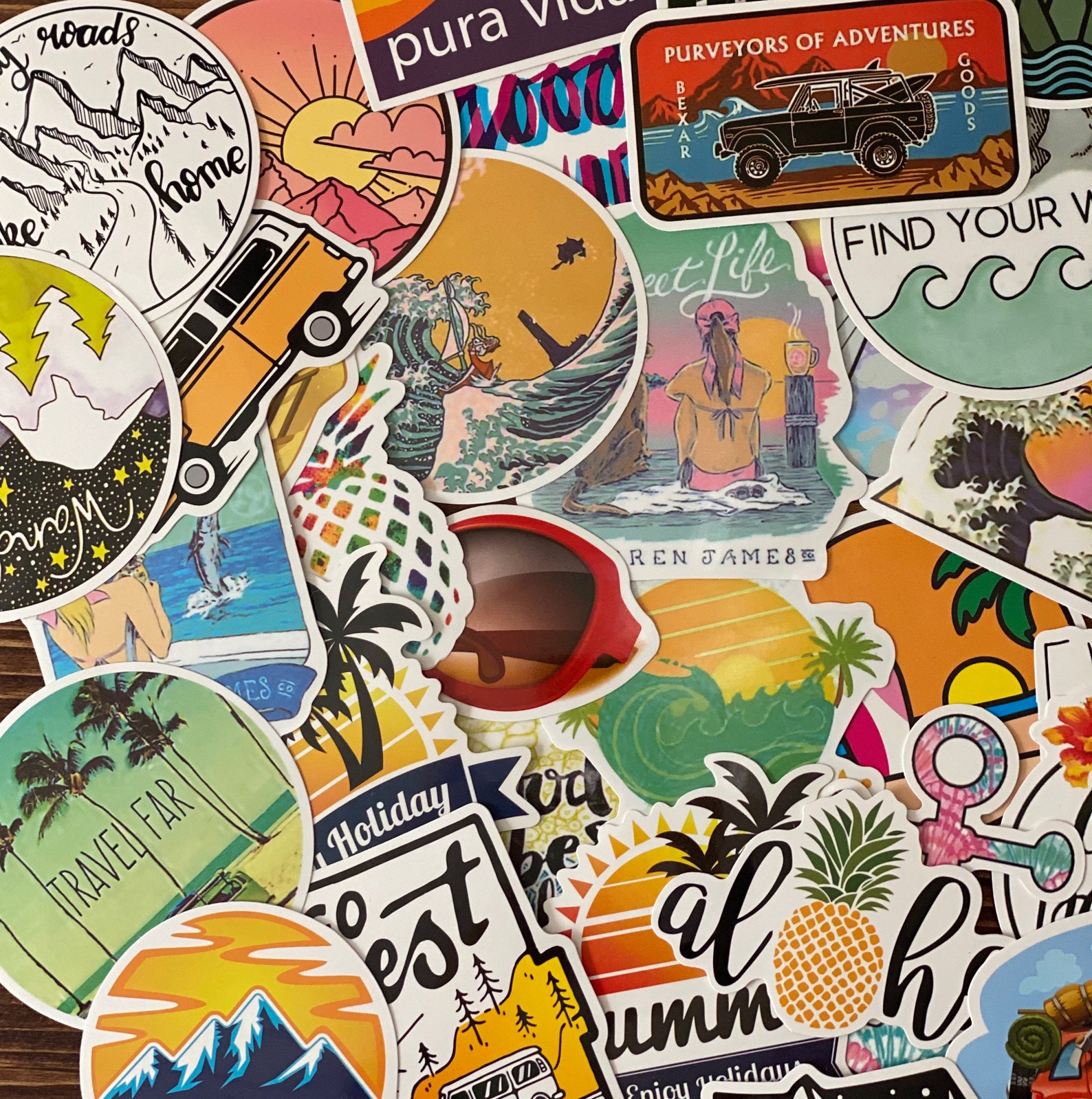 Travel Themed Stickers Random 34 Inch Vinyl Sticker Packs Etsy