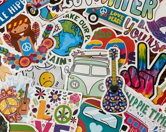 Peace, Love, Hippie  random sticker packs