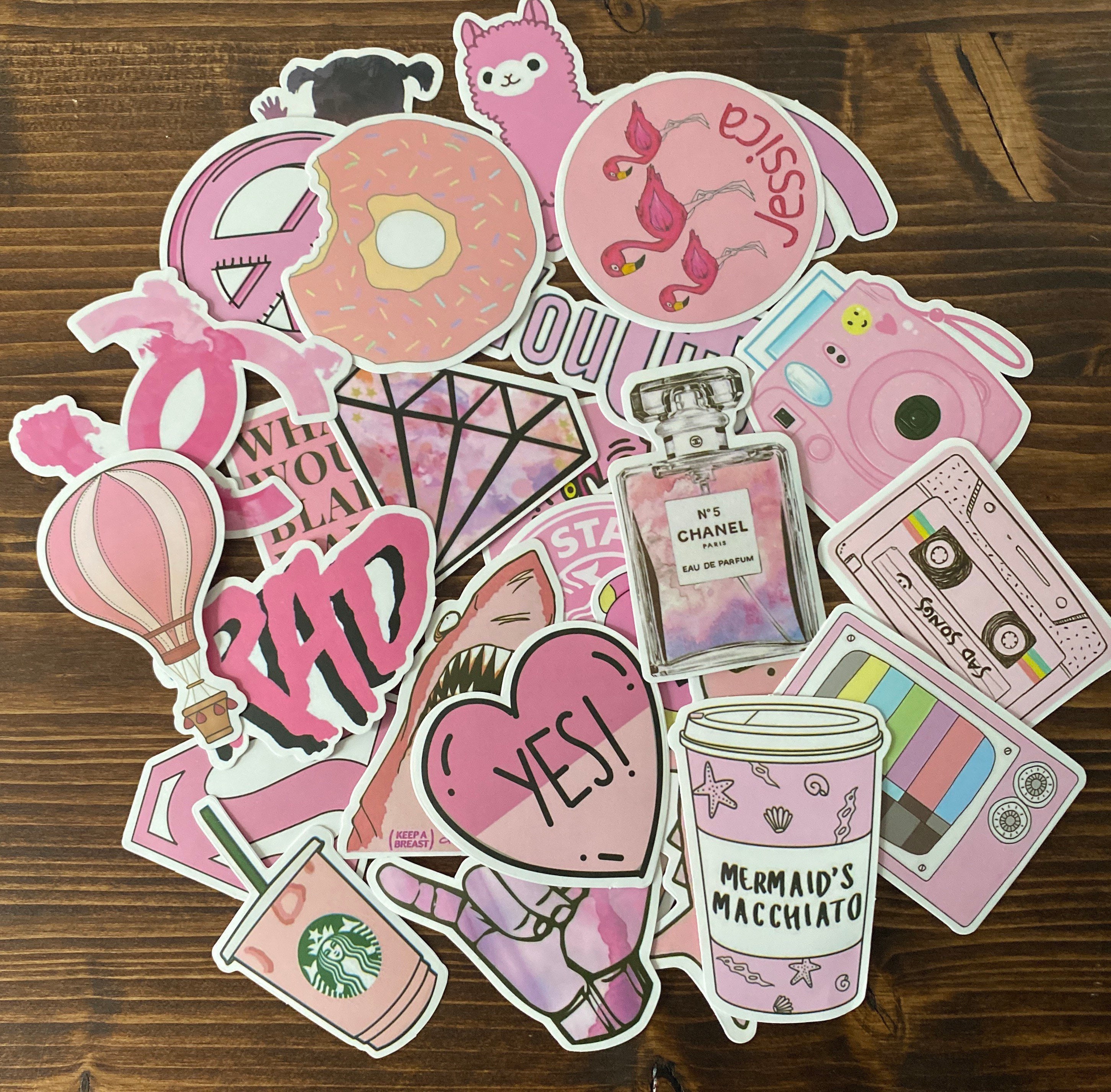 Pink Colored Sticker Packs - Etsy