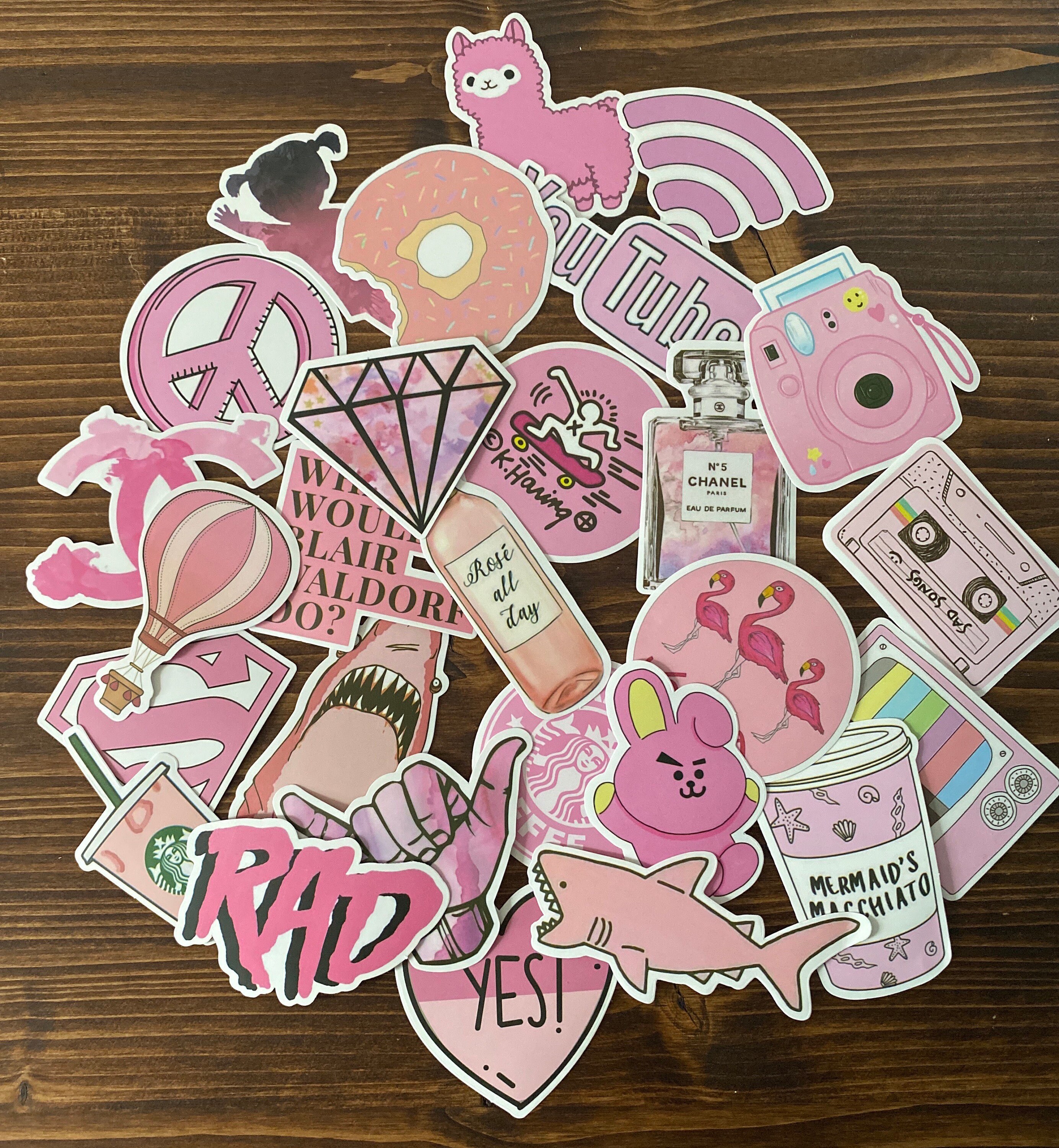 Pink Colored Sticker Packs - Etsy