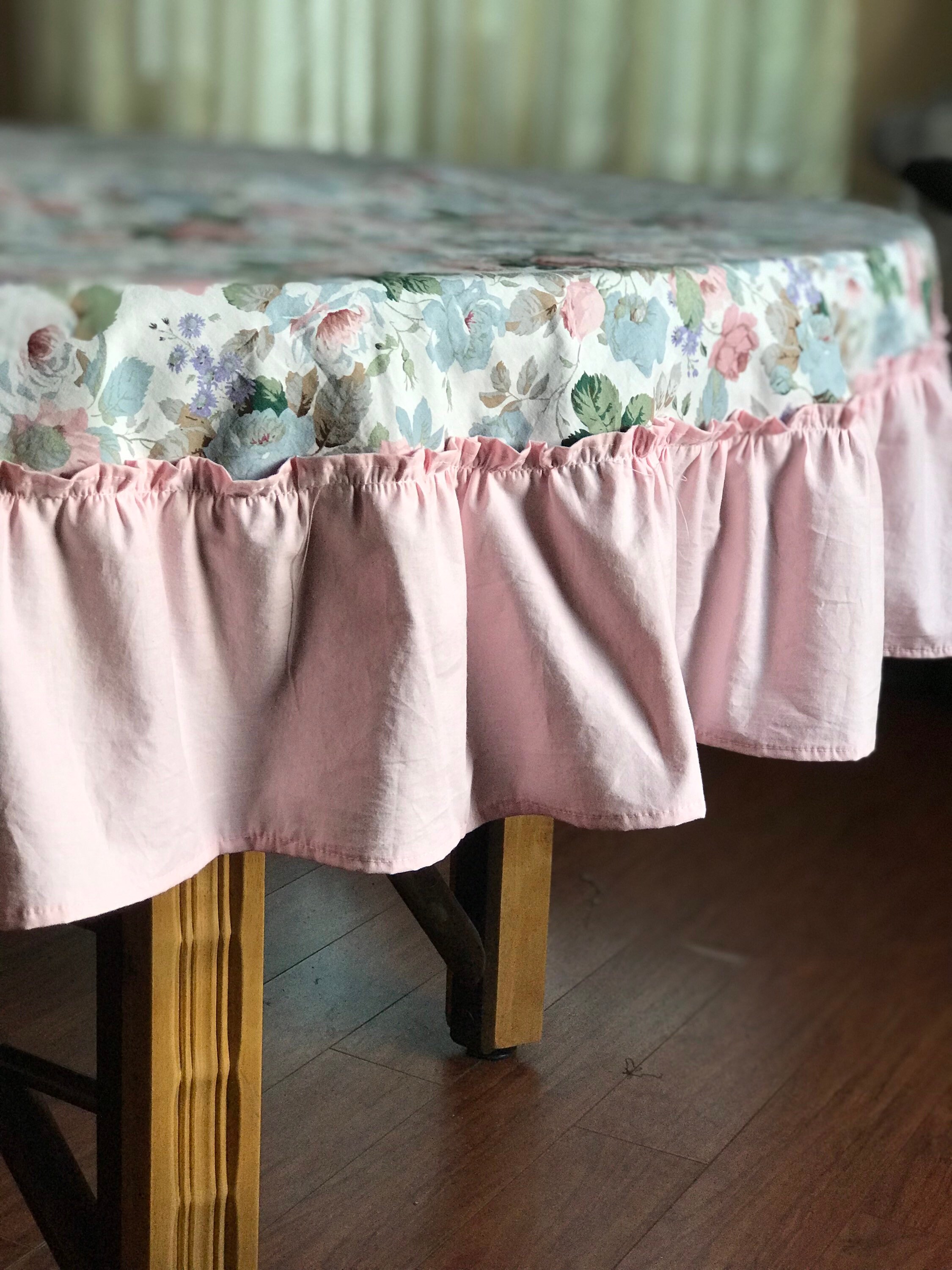 Natural Cotton Tablecloth Round Tablecloth with Riffle Etsy