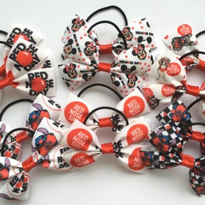 Red Nose Day 2026 Hair Bows, Set of 2 Red School Bows for Girls, Comic Relief Hair Clips or Bobbles, Baby & Toddler Red Hair Accessory Bild 9