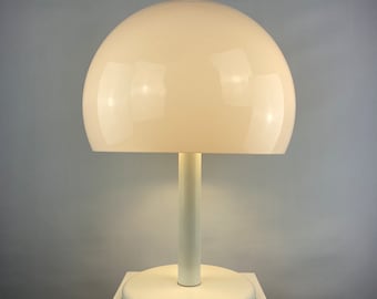 Large mid-century fully white acrylic mushroom table lamp XL, 1970