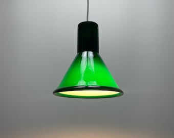 Green Danish pendant light P & T MINI by Michael Bang for Holmegaard 1972