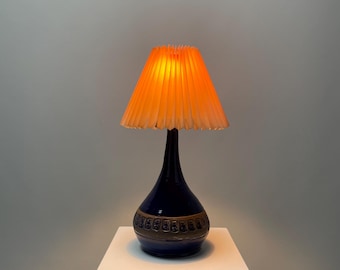 Danish blue ceramic table lamp from 1950