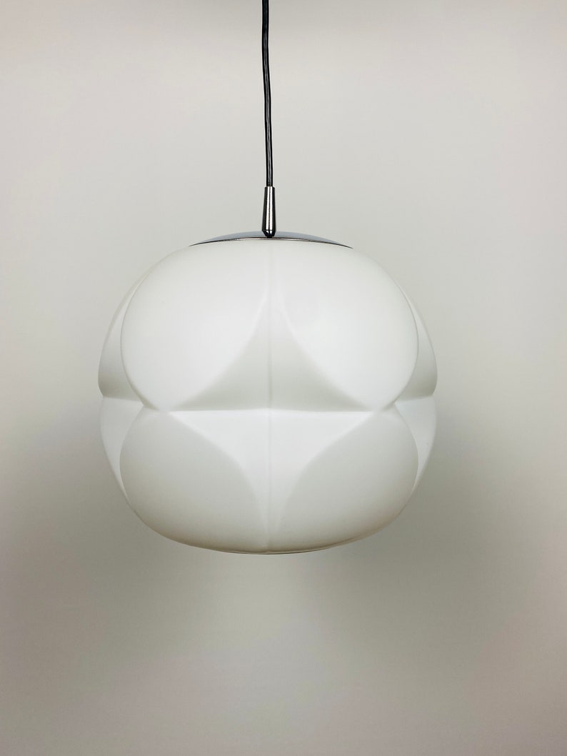 White frosted glass artichoke pendant light XL by Peill and Putzler image 2