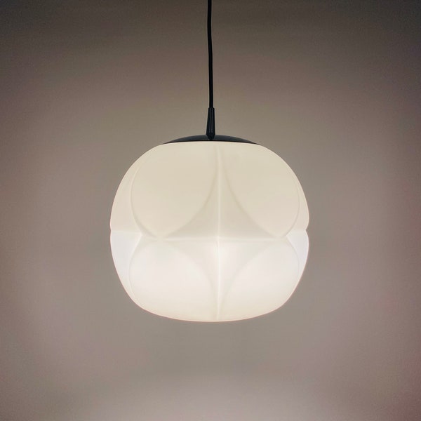 White frosted glass artichoke pendant light XL by Peill and Putzler