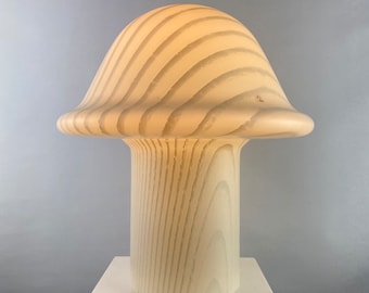 Enormous white glass Peill and Putzler mushroom table lamp XXL 1970