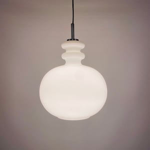Large white glass pendant light XL by Peill and Putzler