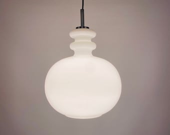 Large white glass pendant light XL by Peill and Putzler