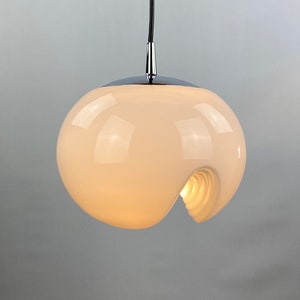 White FUTURA glass pendant light by Peill and Putzler 1970