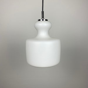 1 of 6 Frosted White glass pendant light by Peill and Putzler 1960